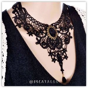 Black Crochet Choker Necklace